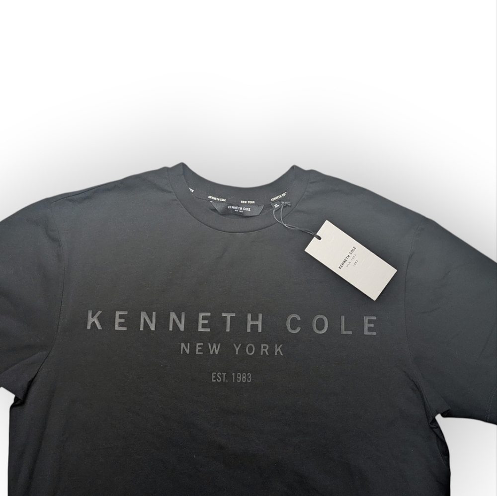 Kenneth Cole New York 1983 Logo Black On Black T-shirt Size Unisex XL NWT - Picture 6 of 16